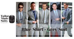blue shirt grey suit TMS tailor made