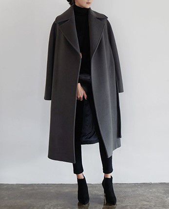 Premium Wool Blend Trench Coat, Grey Winter Coat Nz