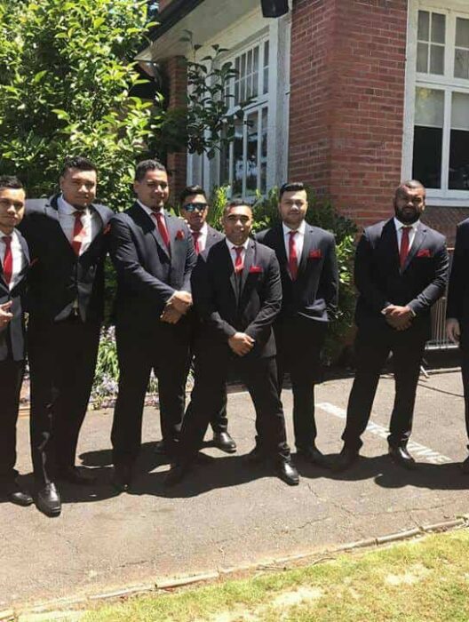 Large groomsmen group