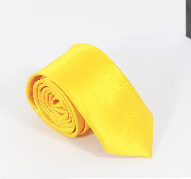 Get accessories that match your suit: Plain Yellow Tie 100% Silk Handmade