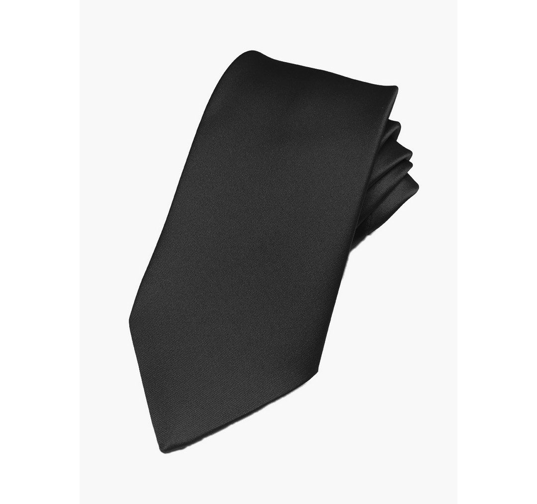 Fellini Plain Black Tie - Tailor Made Suits