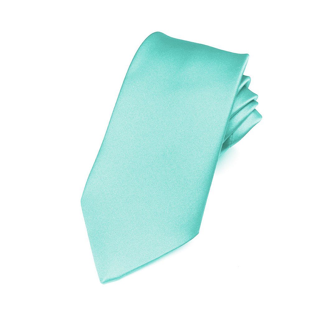 Fellini Plain Aqua Tie