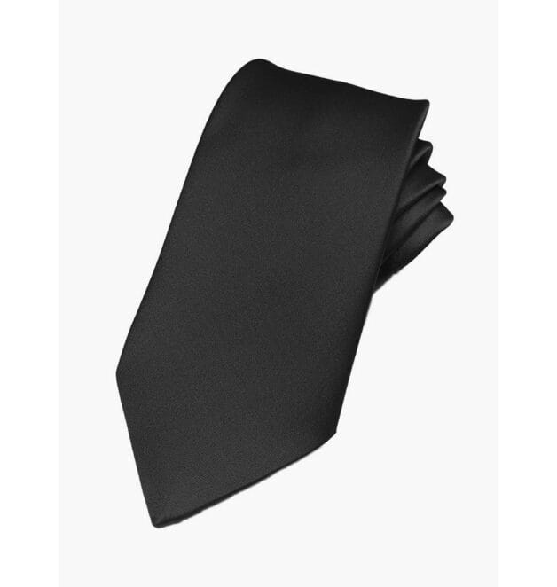 Fellini Plain Black Tie
