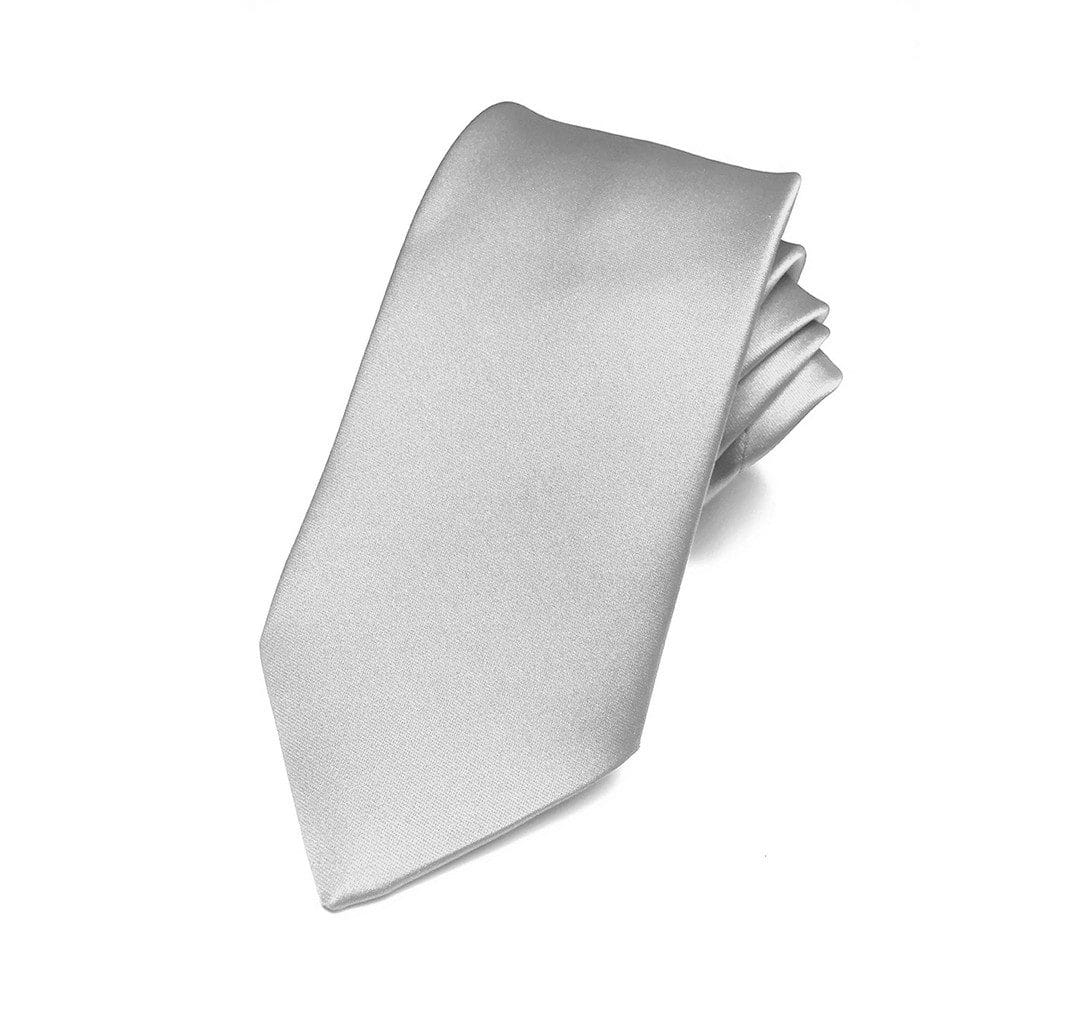 Fellini Plain Silver Tie