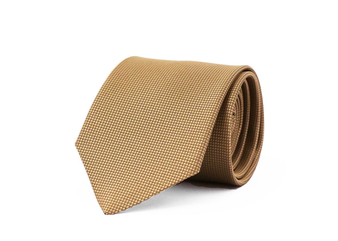 Fellini Jacquard Beige Tie - Image 2