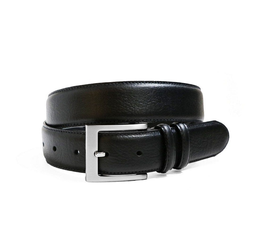 Full Leather Black Belt - Siena