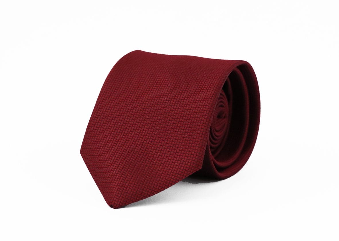Fellini Jacquard Burgundy Tie - Image 2