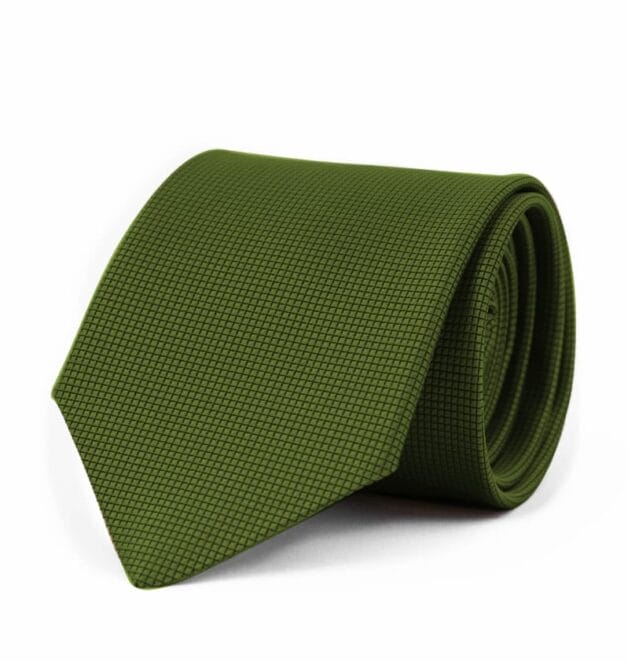 Fellini Jacquard Olive Tie