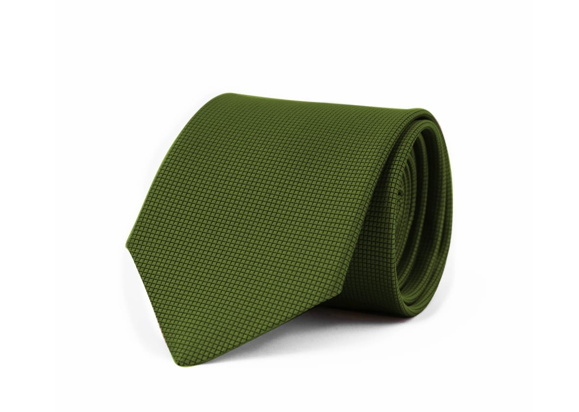 Fellini Jacquard Olive Tie