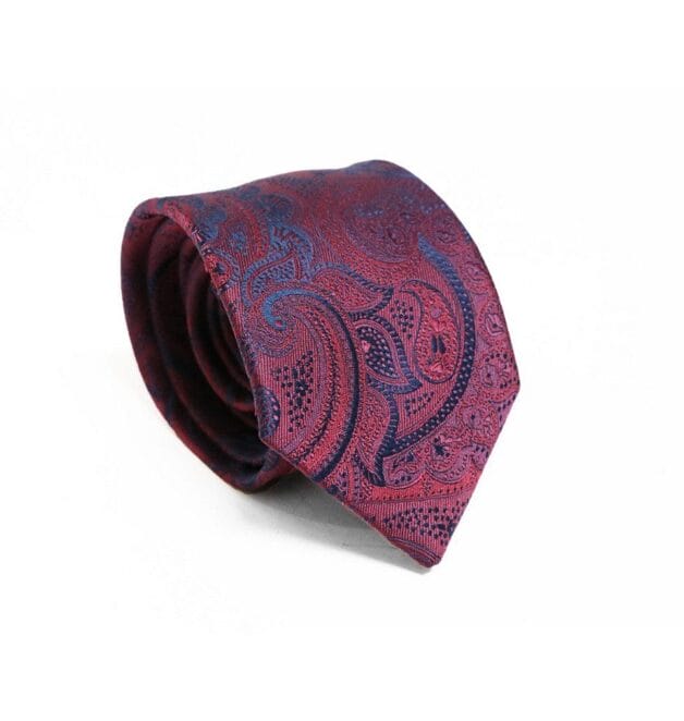 Premium Fellini Lux Paisley Burgundy Tie