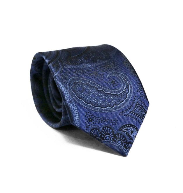 Premium Fellini Lux Paisley Navy Tie