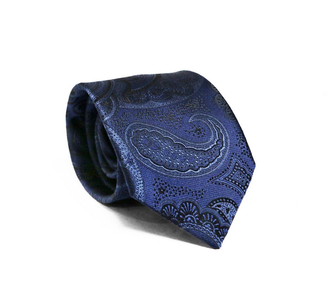 Premium Fellini Lux Paisley Navy Tie