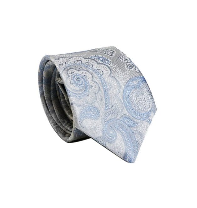 Premium Fellini Lux Paisley Sky Blue Tie