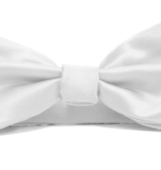Fellini Plain White Bowtie