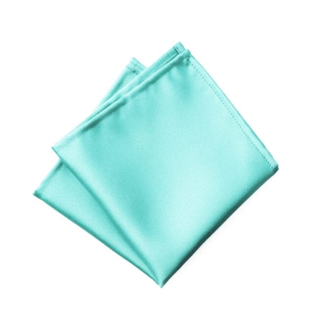 Fellini Plain Aqua Pocket Square