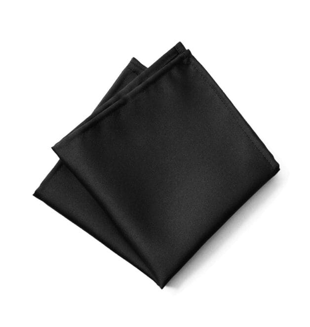 Fellini Plain Black Pocket Square