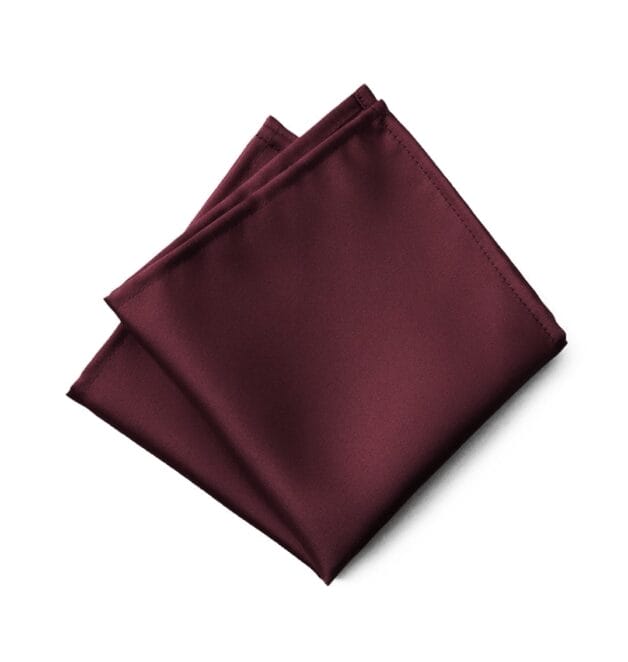 Fellini Plain Burgundy Pocket Square