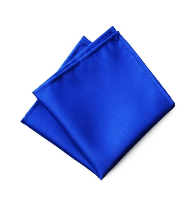 Fellini Plain Cobalt Blue Pocket Square