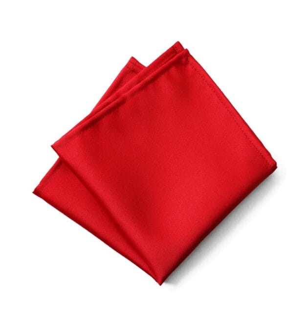 Fellini Plain Red Pocket Square
