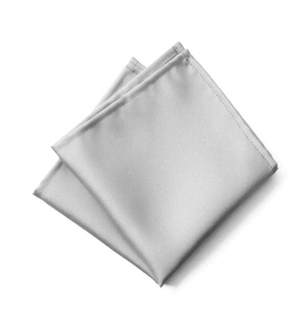 Fellini Plain Silver Pocket Square