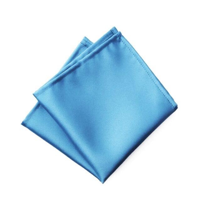 Fellini Plain Sky Blue Pocket Square
