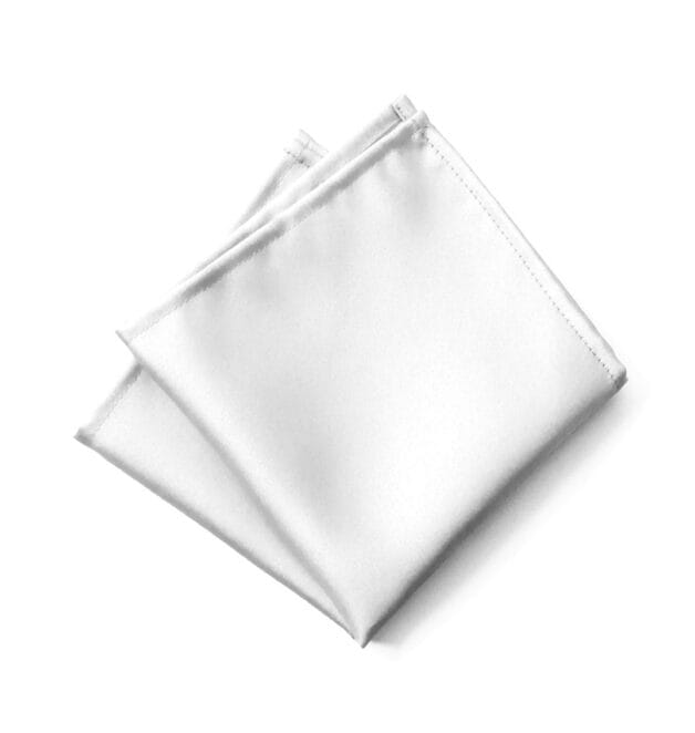 Fellini Plain White Pocket Square