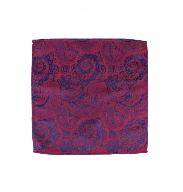 Burgundy Paisley Pocket Square