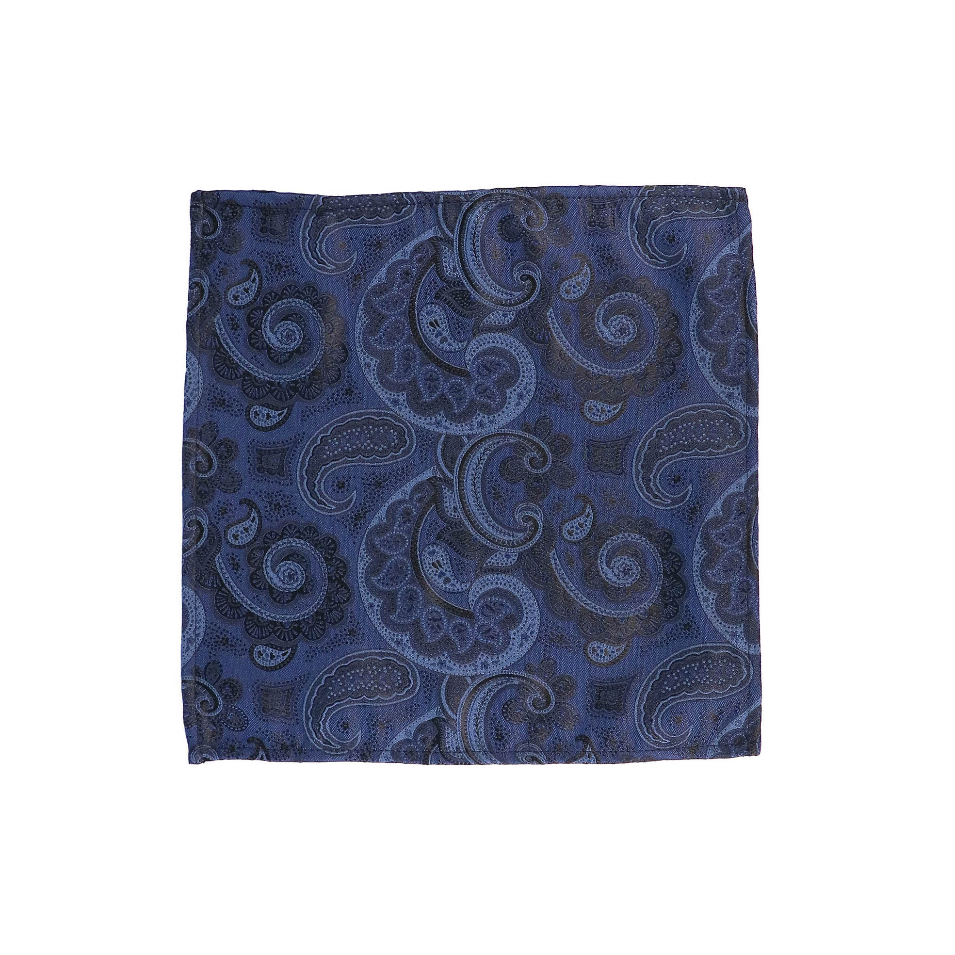 Navy Paisley Pocket Square