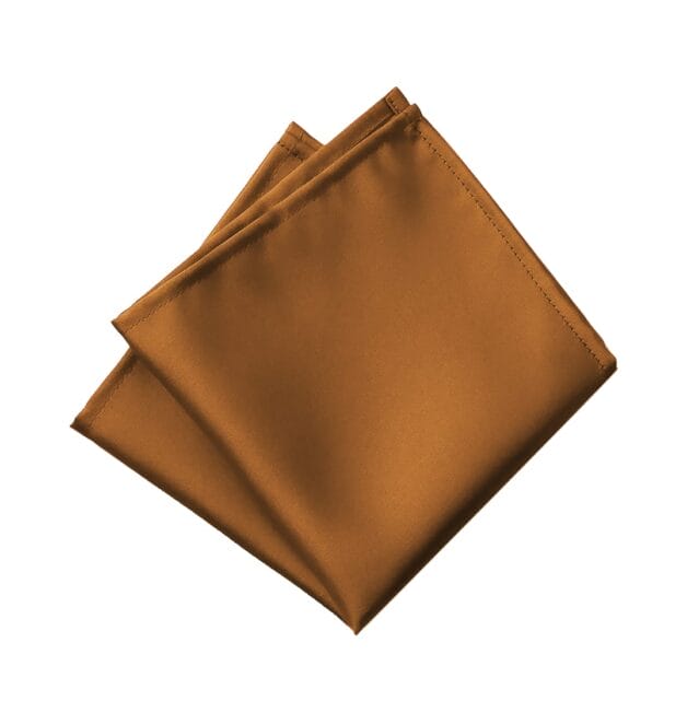 Fellini Plain Cognac Pocket Square