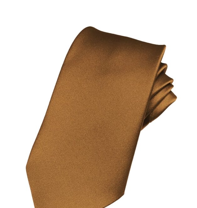 Fellini Plain Cognac Tie
