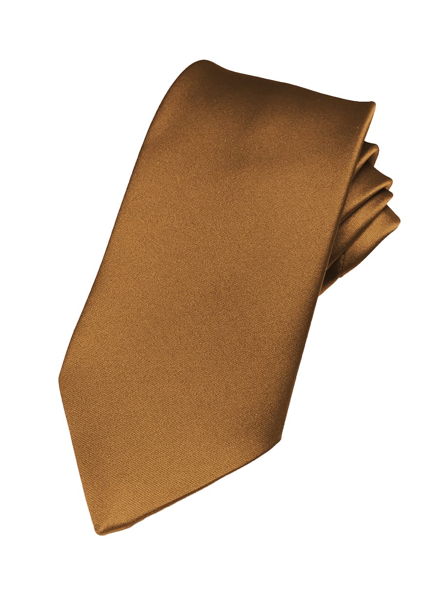 Fellini Plain Cognac Tie