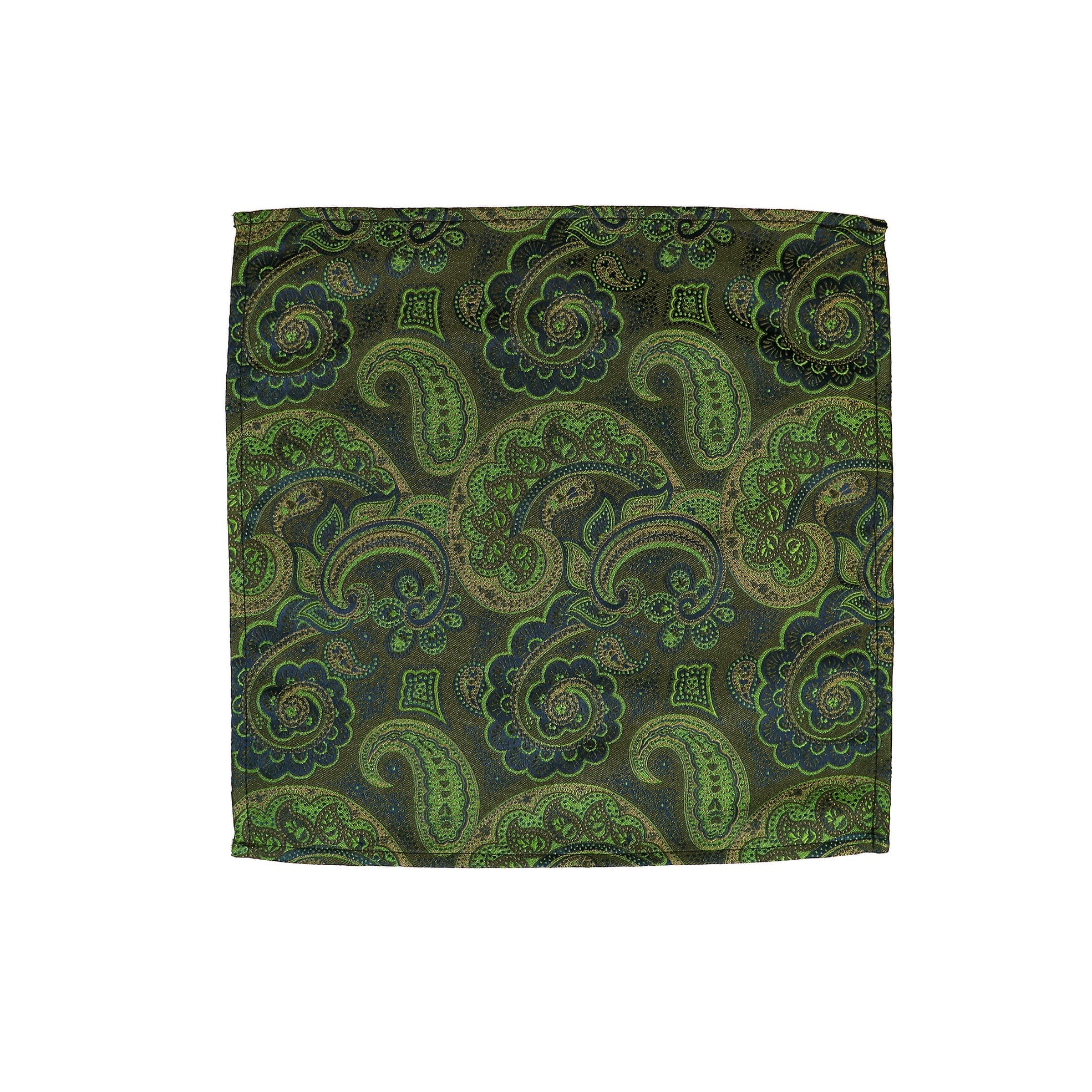 Olive Paisley Pocket Square