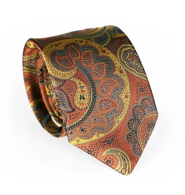 Premium Fellini Lux Paisley Cognac Tie