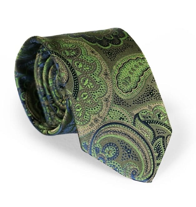 Premium Fellini Lux Paisley Olive Tie