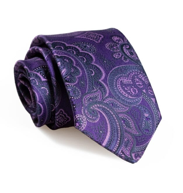 Premium Fellini Lux Paisley Purple Tie