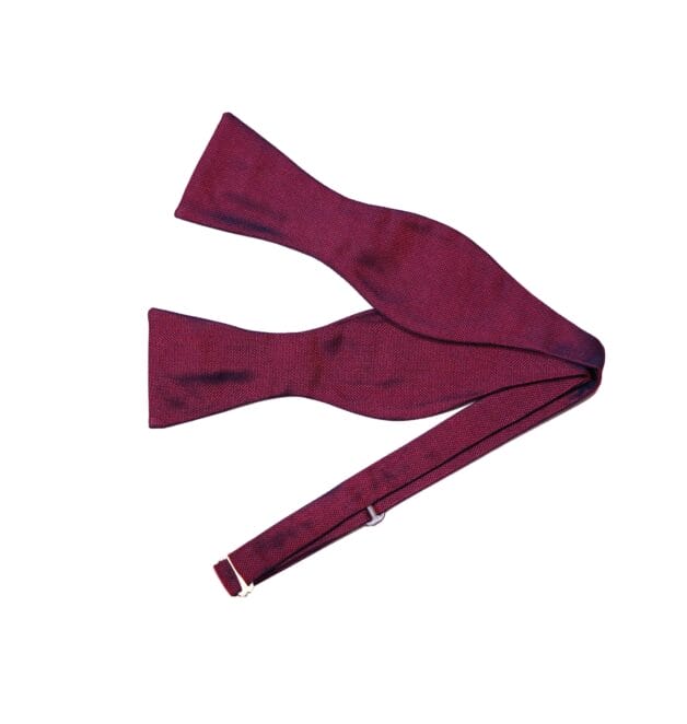 Burgundy Silk Tie Your Own Bowtie