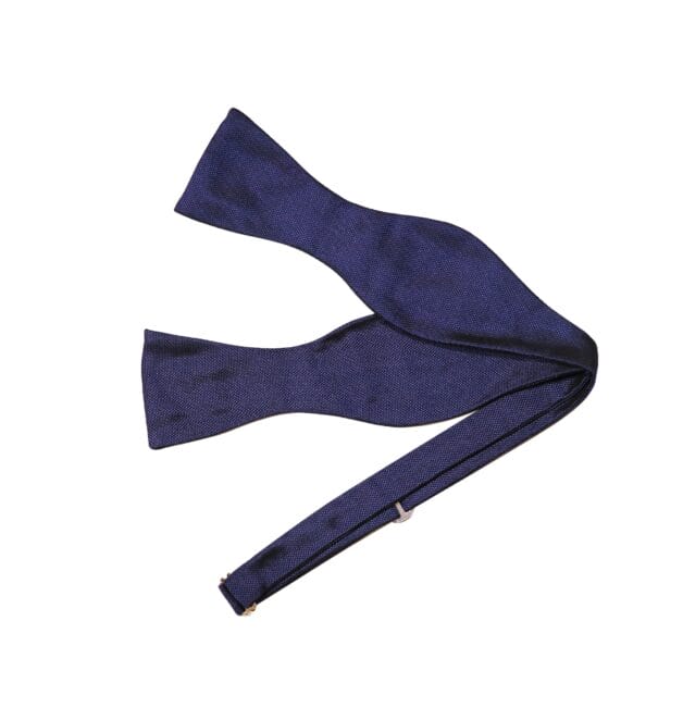 Navy Silk Tie Your Own Bowtie