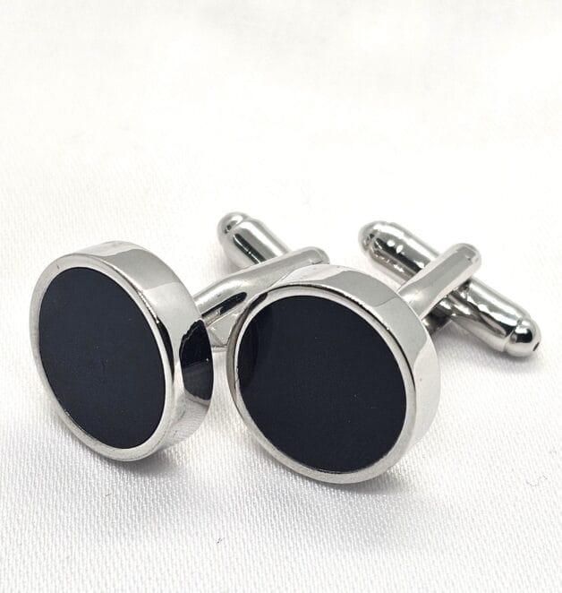Round Silver Cufflinks