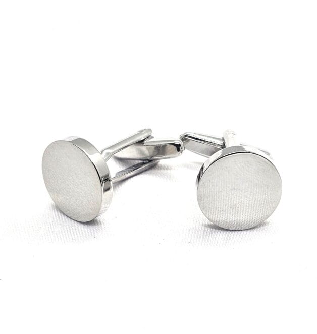 Round Silver Cufflinks